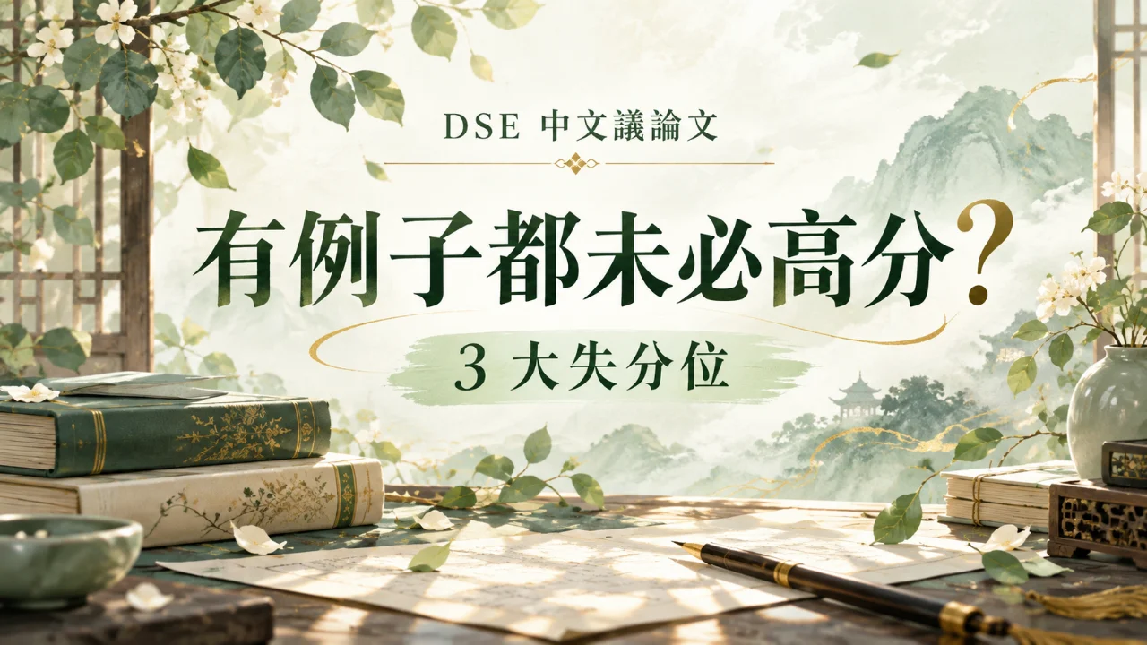 【DSE 中文議論文】有例子也未必能取得高分?3 個常見失分位+論證改善方法